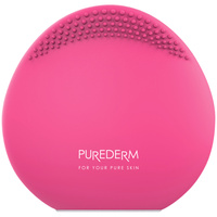 PUREDERM Silicone Travel Sonic Facial Cleansing and Massage Brush, Pink