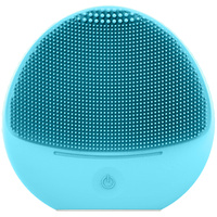 PUREDERM Silicone Travel Sonic Facial Cleansing and Massage Brush, Turquoise
