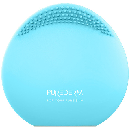PUREDERM Silicone Travel Sonic Facial Cleansing and Massage Brush, Turquoise