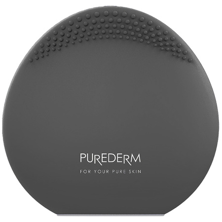 PUREDERM Silicone Travel Sonic Facial Cleansing and Massage Brush, Black