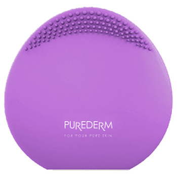 PUREDERM Silicone Travel Sonic Facial Cleansing And Massage Brush, Purple