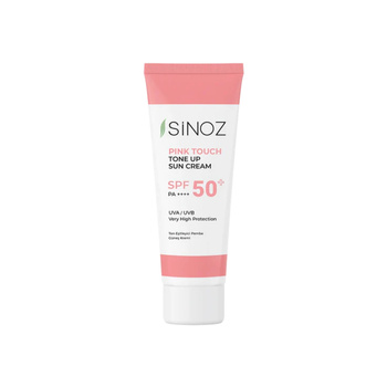 Sinoz - Pink Touch Tone Up Sun Cream SPF 50+, 50ml - Nawilżająco-Ujędrniający Krem Tonujący z SPF 50+