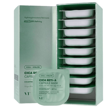 VT Cosmetics Cica Reti-A Capsule Mask 10 pcs – Maski kapsułkowe z retinolem i wąkrotką azjatycką