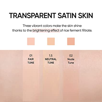AMUSE Skin Tune Vegan Cover Cushion 1.5 Neutral Tune SPF 45 PA+++