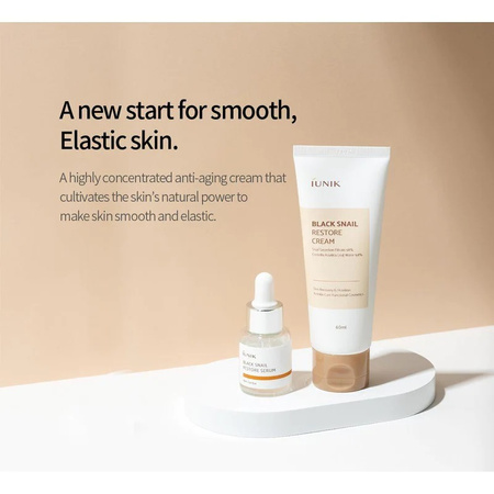 iUNIK Black Snail Edition Skin Care Set ( Cream 60ml + Serum 15ml )