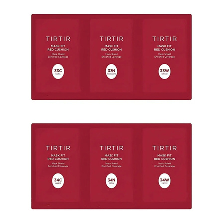 TIRTIR Mask Fit Red Cushion 6 Shade Trial Kit (33C/33N/33W,34C/34N/34W)