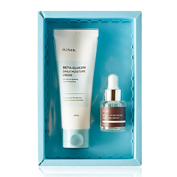 iUNIK SET Beta Glucan Edition ( Cream 60ml + Serum 15ml) - Regenerująco-nawilżający zestaw do twarzy