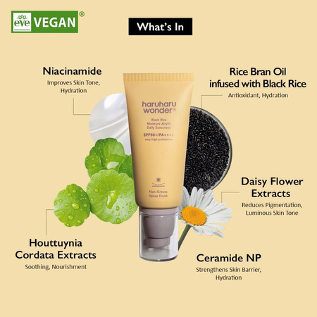 HaruHaru Wonder Black Rice Moisture Airyfit Daily Sunscreen SPF 50+/PA++++  50 ml