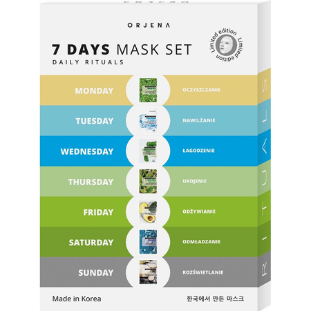 ORJENA - 7 Days Mask Set Daily Rituals, 7 x 23ml