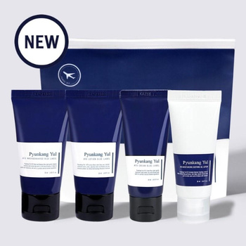 Pyunkang Yul ATO Travel Kit (Ato wash&shampoo blue label 50ml+ato lotion blue label 50ml+Ato cream blue label 30ml+Ato moisturizing soothing gel lotion 30ml)