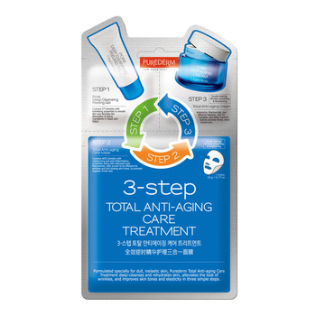 PUREDERM 3-step Total Anti-aging Care Treatment, 1,5 g + 22 g + 1,5 g