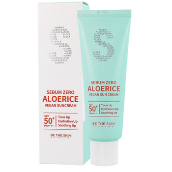 Be The Skin Sebum Zero Aloe Rice Vegan Sun Cream 50ml SPF 50+, PA++++ - Wegański matujący krem ochronny