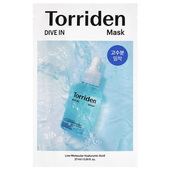 Torriden Dive-in Low molecule Hyaluronic acid Mask Pack 27 ml - Maska w płachcie z kwasem hialuronowym niskocząsteczkowym
