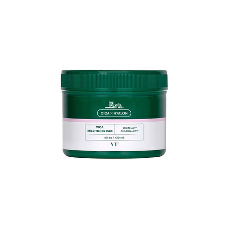 VT Cosmetics Cica Mild Toner PAD 60szt 130 ml - Łagodzące Płatki Tonizujące