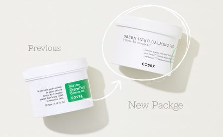 COSRX One Step Green hero Calming Pad 70 szt - Płatki kosmetyczne nasączone esencją o działaniu łagodzącym i nawilżającym