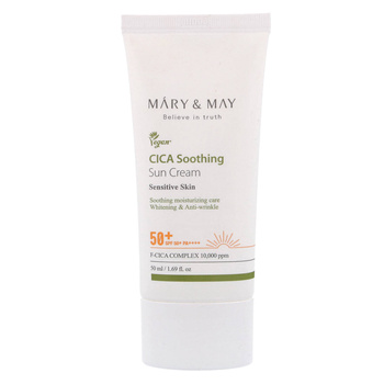 Mary&May CICA Soothing Sun Cream SPF50+ PA++++ 50ml - Łagodzący krem ochronny