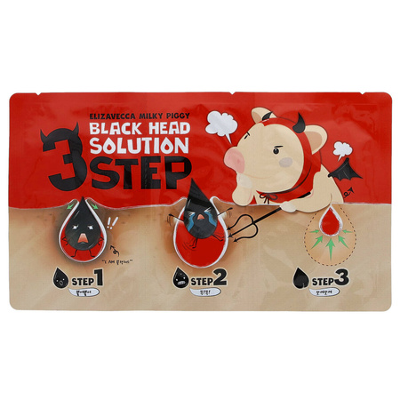 ELIZAVECCA Milky Piggy Black Head 3 Step Solution - Plasterki na zaskórniki