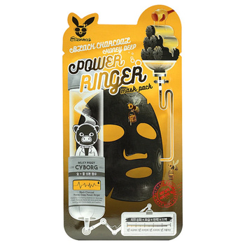 ELIZAVECCA Black Charcoal Honey Deep Power Ringer Mask 23ml - Głęboko Oczyszczająca i Nawilżająca Maska w Płachcie