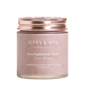 Mary&May Rose Hyaluronic Hydra Wash off Pack 125g - Intensywnie nawilżająca i rozjaśniająca maseczka do twarzy