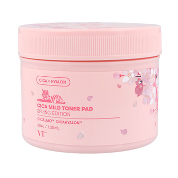VT Cosmetics Cica Mild Toner Pad (60ea, 130ml) (Spring Edition)