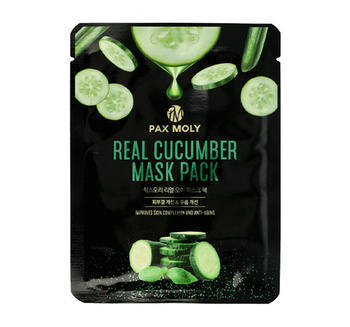 PAX MOLY Real Cucumber Mask Pack 25ml - Maska w płachcie odświeżająco - łagodząca z ekstraktem z ogórka