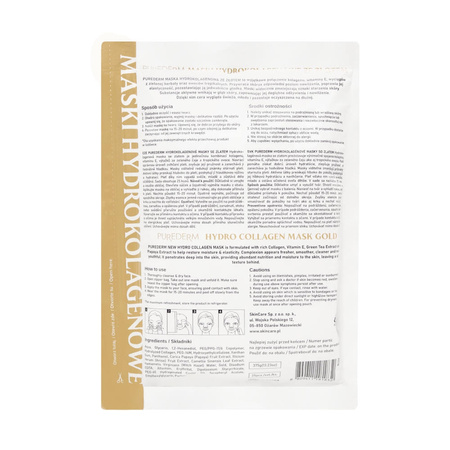 PUREDERM Hydro Collagen Mask Gold, 25 pcs