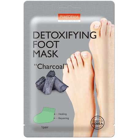 PUREDERM Detoxifying Foot Mask Charcoal, 34 g