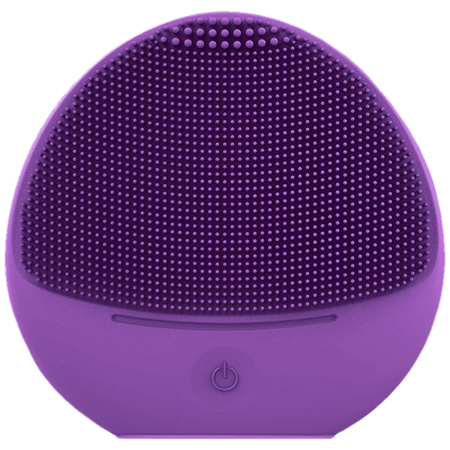 PUREDERM Silicone Travel Sonic Facial Cleansing And Massage Brush, Purple