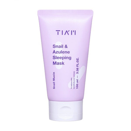 TIAM (Tube) Snail & Azulene Sleeping Mask, 100ml - Nawilżająca maska na noc z azulenem
