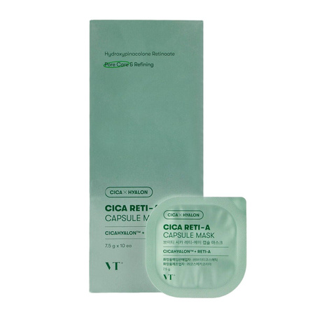 VT Cosmetics Cica Reti-A Capsule Mask 10 pcs – Maski kapsułkowe z retinolem i wąkrotką azjatycką