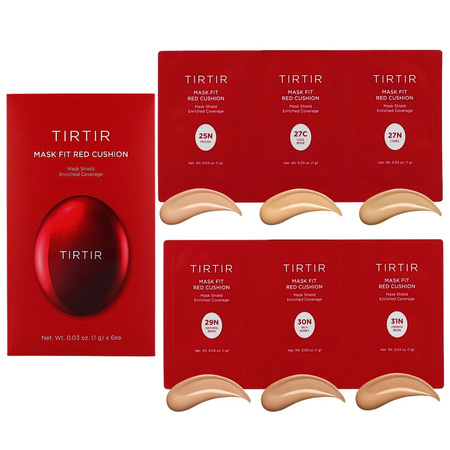 TIRTIR Mask Fit Red Cushion 6 Shade Trial Kit (25N, 27C, 27N, 29N, 30N, 31N)