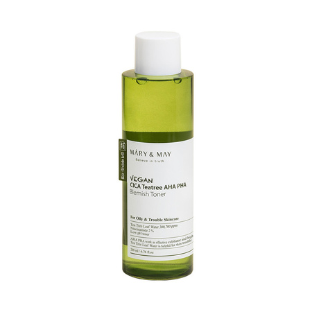 Mary&May Vegan CICA Tea Tree AHA PHA Toner 200ml