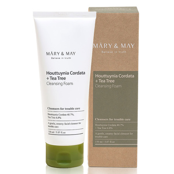 Mary&May Houttuynia Cordata + Tea Tree Cleansing Foam 150ml - Pianka do oczyszczania twarzy o działaniu kojącym