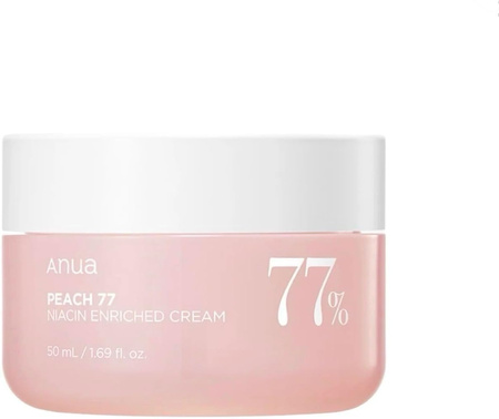ANUA Peach 77 Niacin Enriched Cream 50ml - Nawilżająco-rozjaśniający krem do twarzy
