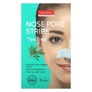 PUREDERM - "Tea Tree" nose strips, 6 pcs.