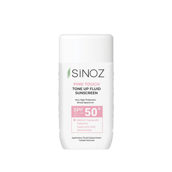 Sinoz - Pink Touch Tone Up Fluid Sunscreen SPF50+ / PA++++, 50ml - Krem przeciwsłoneczny wyrównujący koloryt skóry