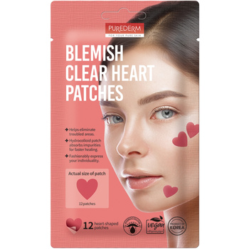PUREDERM - Blemish Clear - Heart-shaped blemish patches, 12 pcs.