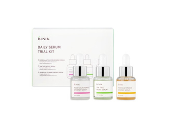 iUNIK Daily Serum Trial Kit 3x15ml - 3 MINI Serum : Propolis, Tea Tree, Rose Galactomyces
